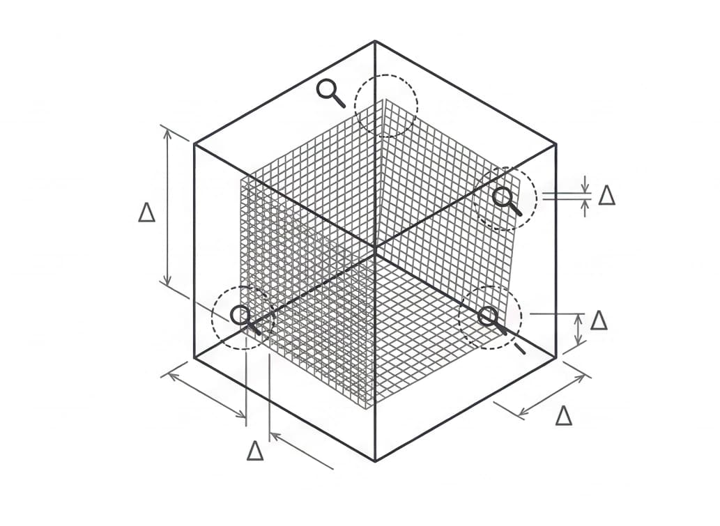 A three-dimensional structure being examined from every angle, finding the gaps